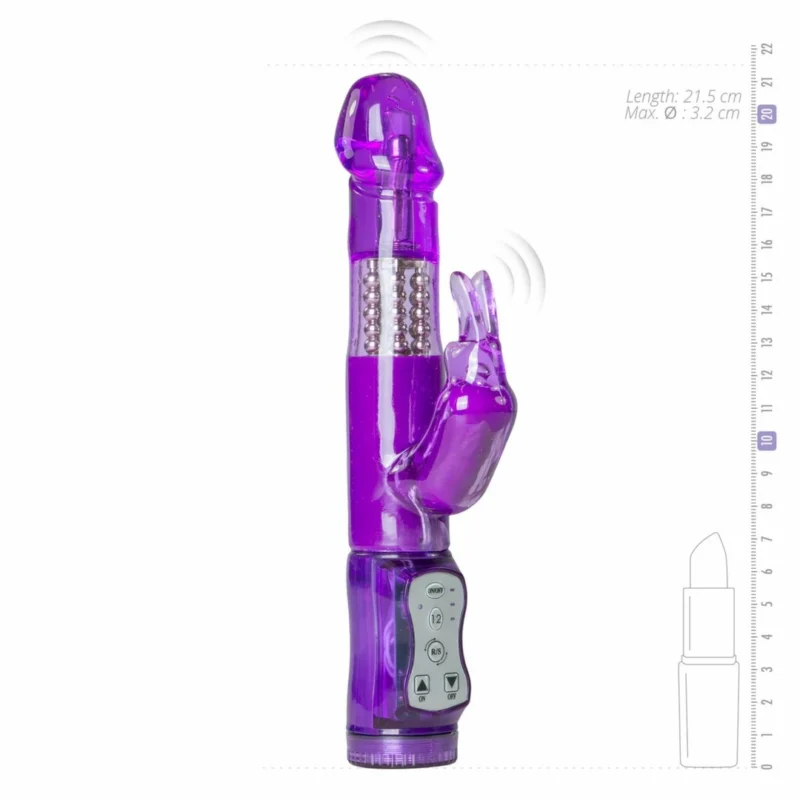 Easytoys Rabbit Vibrator Purple – 12 režimų, vandeniui atsparus silikoninis dizainas