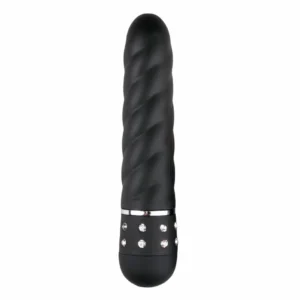 Love Diamond Black Mini Vibrator - Textured Multi-Speed Compact Model