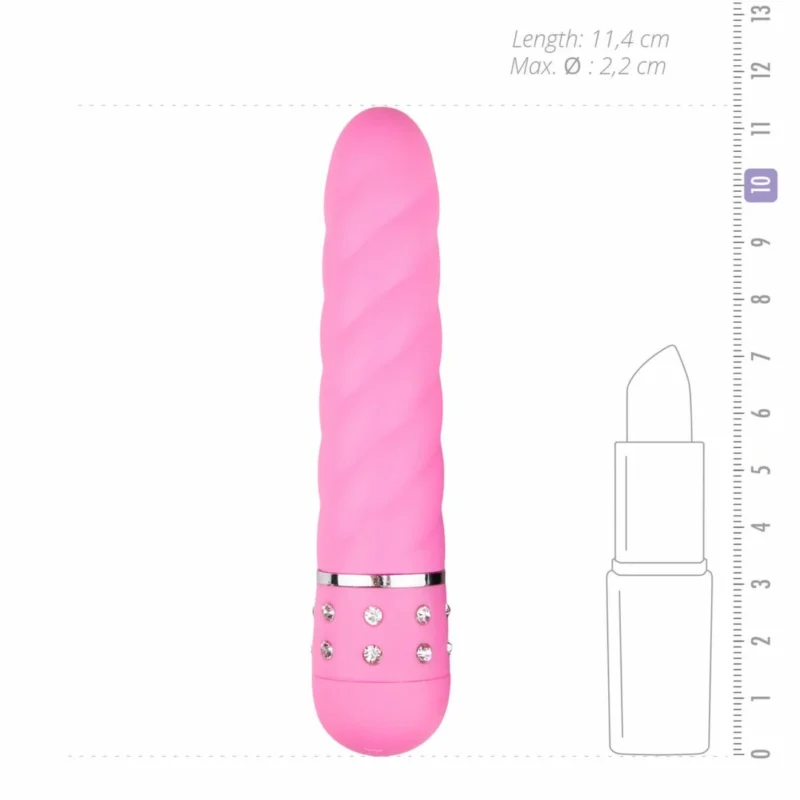Love Diamond Pink Multi-Texture Intimate Device – kompaktiškas dydis
