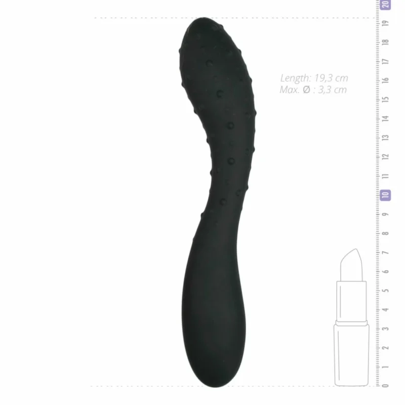 Sinner Gear lenktas silikoninis modelis su stimuliuojančiu paviršiumi juodas 20cm