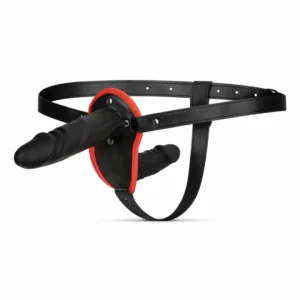 Fetish Collection Double Silicone Intimate Set Adjustable Black Harness