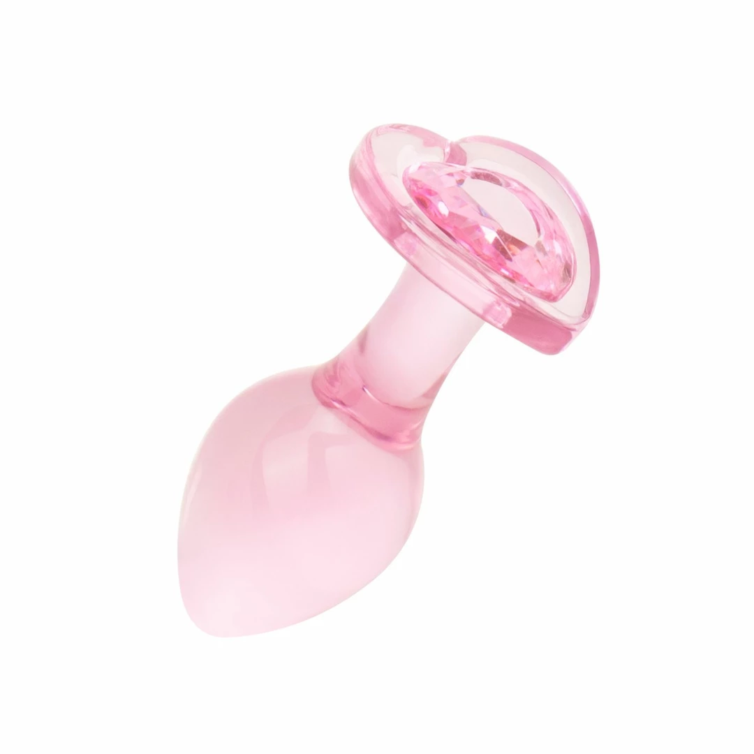 Anal Collection Glass Plug Medium Heart-Shaped Base 8.3 cm Pink