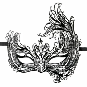 EasyToys Metal Eye Mask Black - Elegant Venetian Design