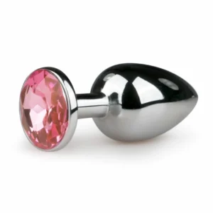 Diogol Aluminium Intimate Plug Silver/Pink S - Crystal Accent, Small Size
