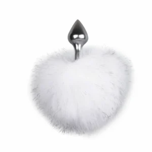 EasyToys Aluminium Plug with White Fluffy Bunny Tail - Medium Size