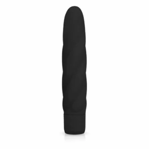 Dream Toys Black Velvety Silicone Massager with Ribbed Surface 19cm