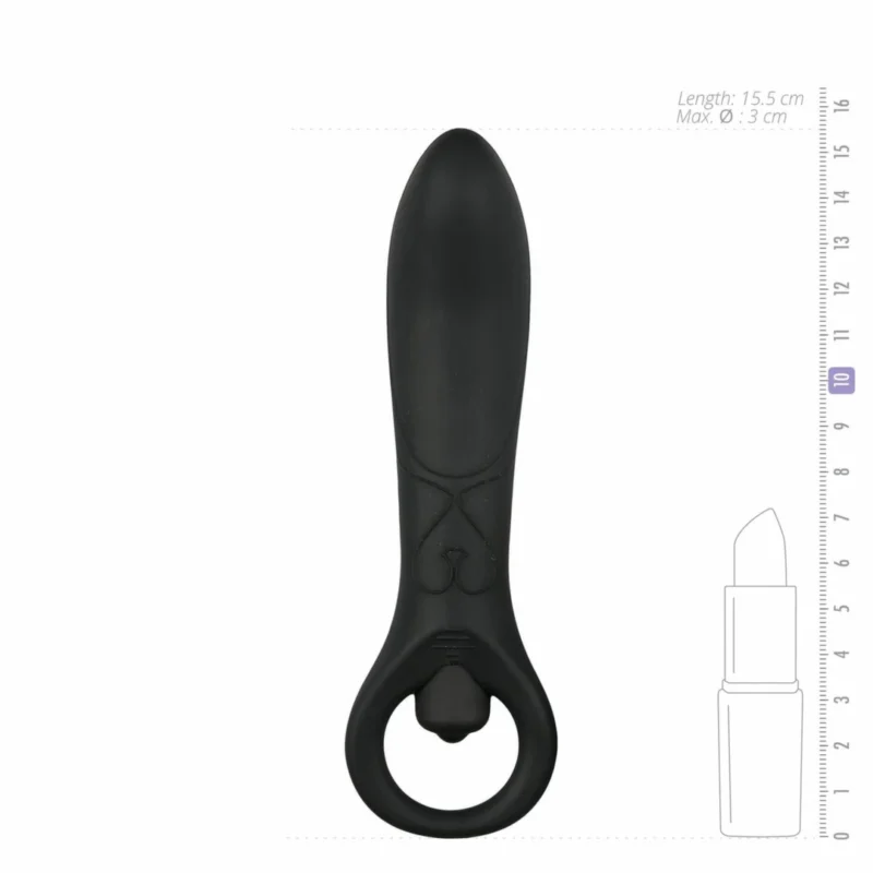 Pretty Love Anal Plug Silikoninis juodas vibruojantis masažuoklis 12 cm