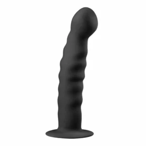 EasyToys Silicone Intimate Device Black with Suction Base 18 cm