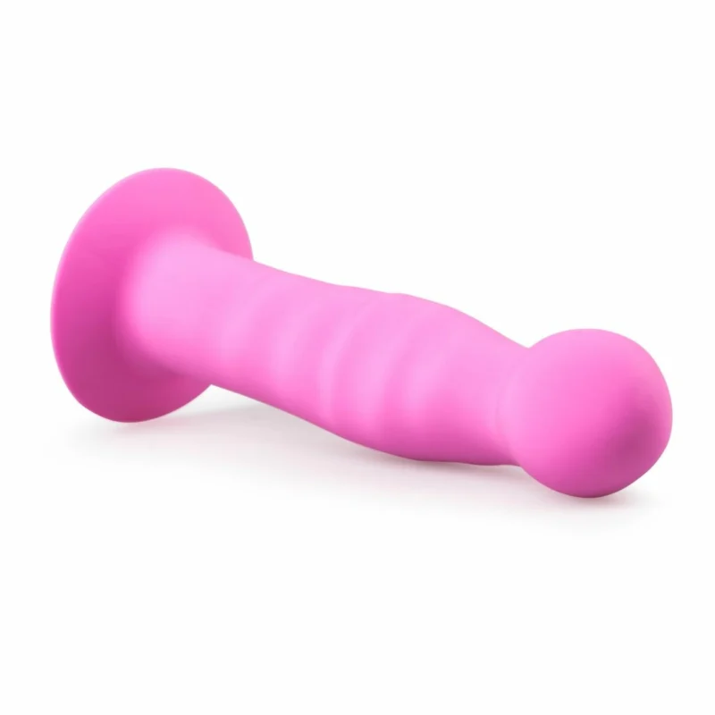 EasyToys silikoninis modelis rožinis su siurbimo pagrindu - lankstus intymus prietaisas