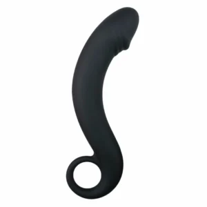 TOYZ4LOVERS Silikoninis juodas analinis masažuoklis išlenktas prostatos modelis