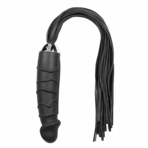 EasyToys Silicone Impact Flogger with Anatomic Grip Black 37cm