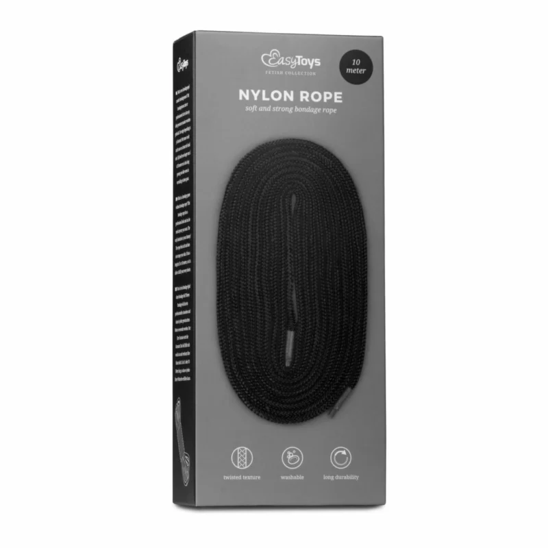 „EasyToys“ virvė 10 m juoda – patvari minkšta nailono virvė