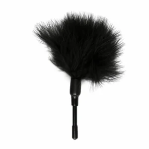 EasyToys Tickler Black - Soft Feather Accessory, Compact Handle
