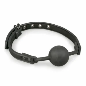 EasyToys Silicone Ball Gag Adjustable Strap Black Comfortable Design