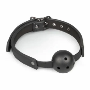 Easytoys Adjustable PVC Ball Gag Black - Faux Leather Comfort Strap