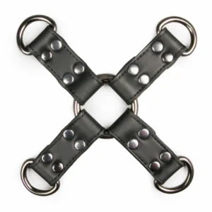 EasyToys Adjustable Leather Hogtie Restraint - Black Bondage Connector