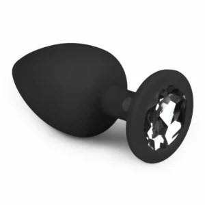 EasyToys Diamond Plug Large Black - Silicone Intimate Jewel Plug