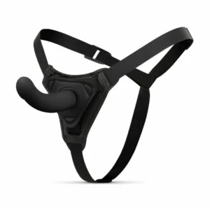 EasyToys Silicone Strap-On System Adjustable Harness & Smooth Rod Black