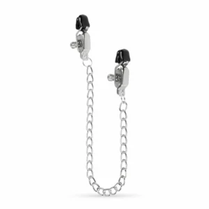 EasyToys Adjustable Nipple Clamps with Wide Tips and Metal Chain
