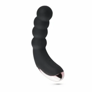 EasyToys Black Curved Ribbed Silicone Intimate Massager 10 Modes