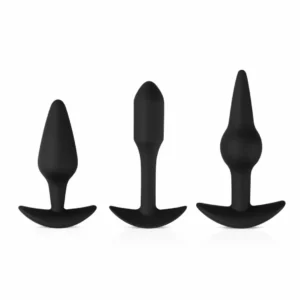 EasyToys Anal Plug Set Silicone - Progressive Size Kit, Black