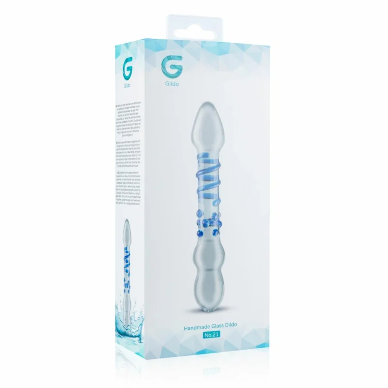 „EasyToys“ stiklo serijos 21 modelis – dviejų galų permatomas mėlynos spalvos stiklo lazdelė