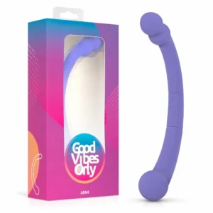 Good Vibes Only Leah Dual-Ended Silicone Vibrator Purple 10 Modes