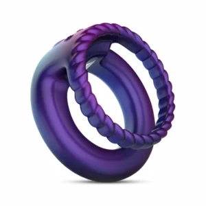 Hueman Jupiter dvigubas vibracinis žiedas violetinis – 10 režimų silikoninė sistema