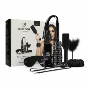 Secret Pleasure Chest Black Fantasy 10-Piece Adjustable Bondage Kit