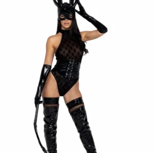 Playboy Lingerie After Hours Set with Bodysuit, Belt & Bunny Ears S