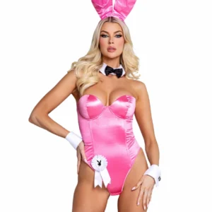 Playboy Classic Bunny Costume Set Pink - Iconic Glamour Edition L