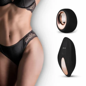 PantyRebel vibruojančių kelnaičių rinkinys su belaidžiu pulteliu – juodas, M/L dydis