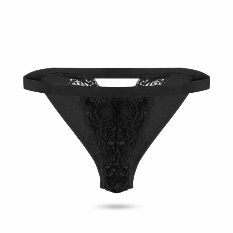 „PantyRebel“ vibruojantys stringai su nuotolinio valdymo pultu ir 12 režimų – juodi, S/M