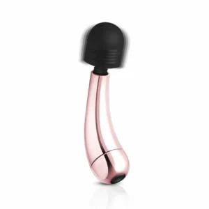 Rosy Gold Nouveau Mini Curve Massager - Compact Rechargeable Wand, 10 Modes
