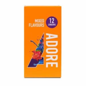 Pasante Adore Flavours Spalvoti kvepiantys latekso prezervatyvai 12 pak