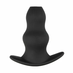 Ouch! Silicone Hollow Plug Medium - Soft Flexible Design, Black