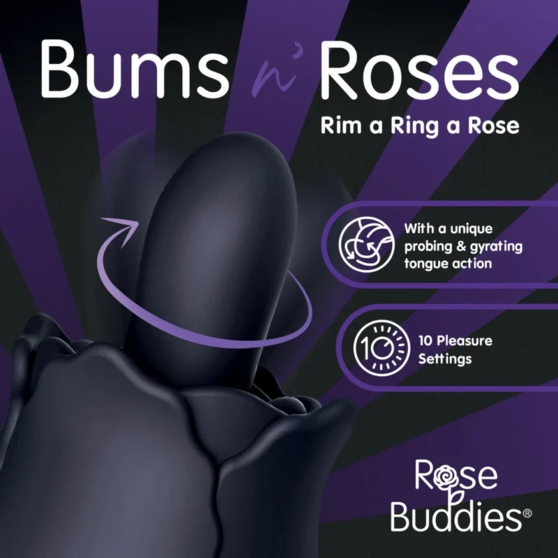 Skins Rose Buddies Bums N Roses Intymus besisukantis vibratorius, juodas