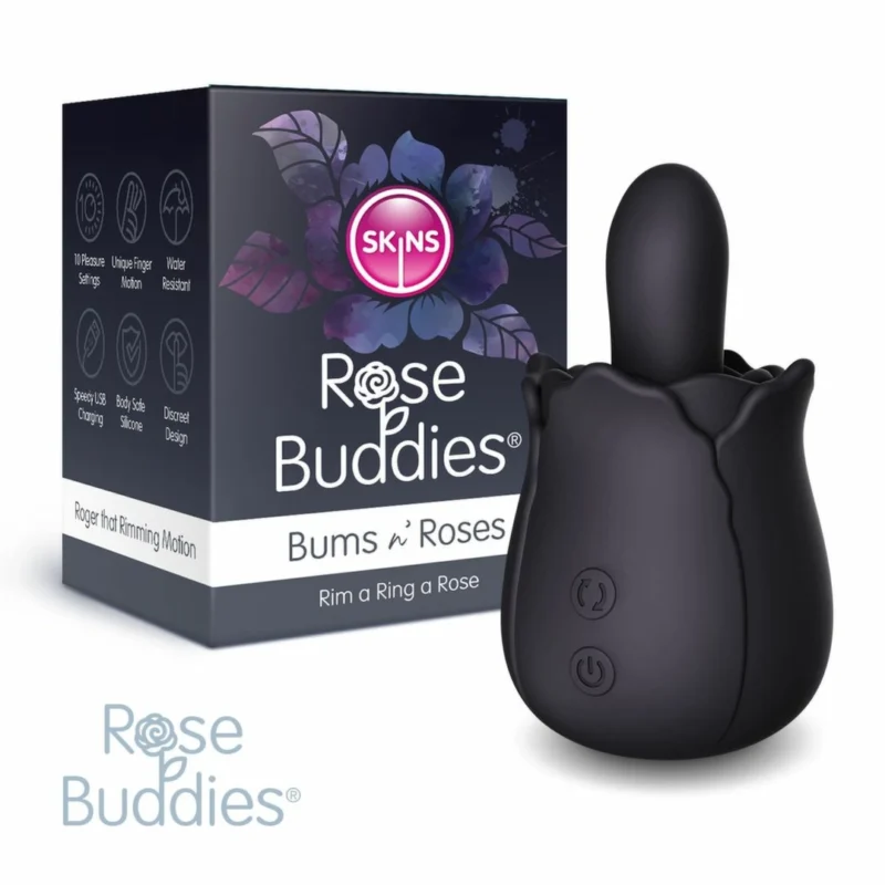 Skins Rose Buddies Bums N Roses Intymus besisukantis vibratorius, juodas