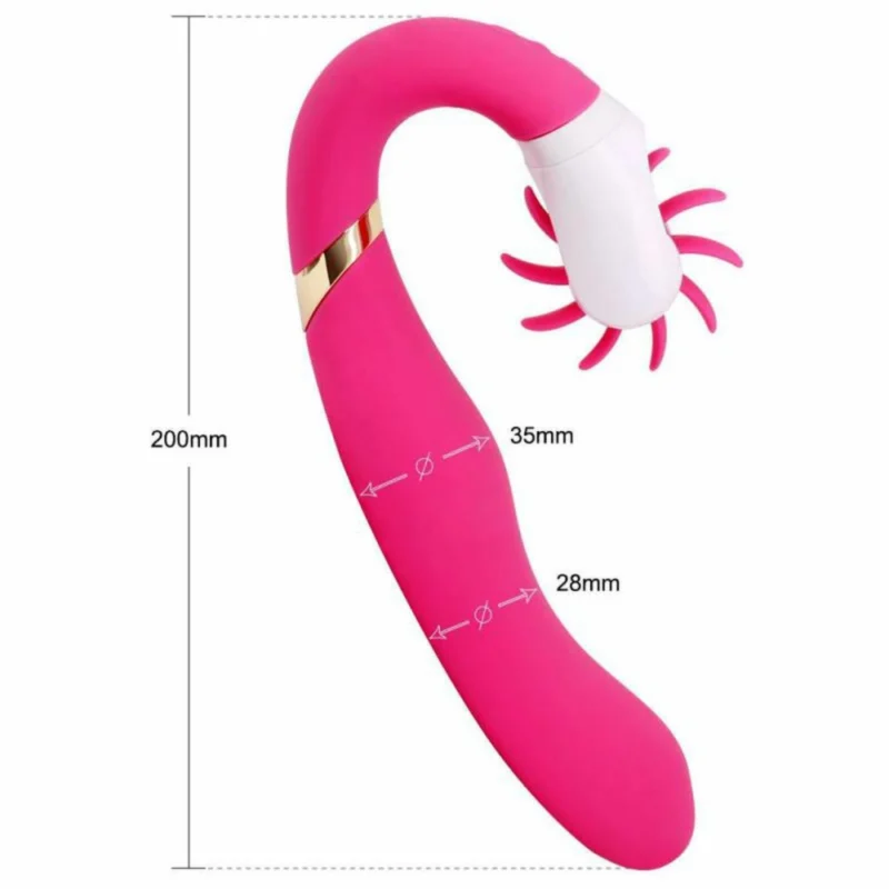 EasyToys Dave Silicone dvigubo variklio įkraunamas vibruojantis prietaisas, rožinė