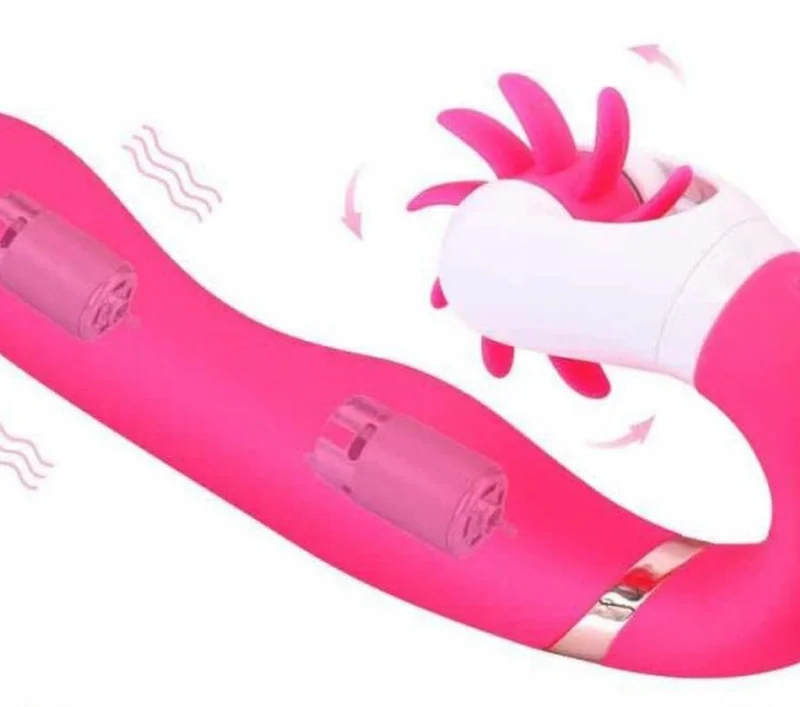 EasyToys Dave Silicone dvigubo variklio įkraunamas vibruojantis prietaisas, rožinė