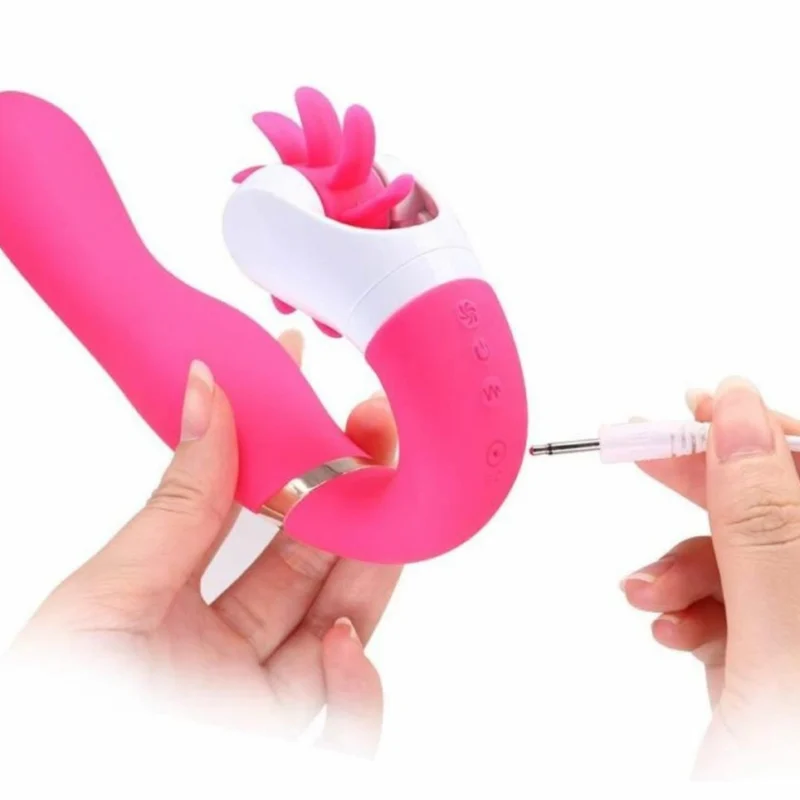 EasyToys Dave Silicone dvigubo variklio įkraunamas vibruojantis prietaisas, rožinė