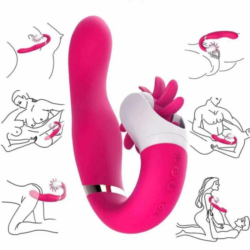 EasyToys Dave Silicone dvigubo variklio įkraunamas vibruojantis prietaisas, rožinė