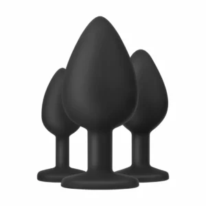 EasyToys Anal Plug Set Flexible Silicone 3 Sizes Black 8719934001787