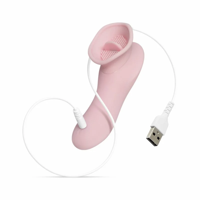 EasyToys klitorio stimuliatorius su rožine juostele – įkraunamas silikoninis modelis