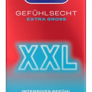 Durex Gefuhlsecht Extra Gross XXL 10 pcs - Large Anatomical Condoms 60mm