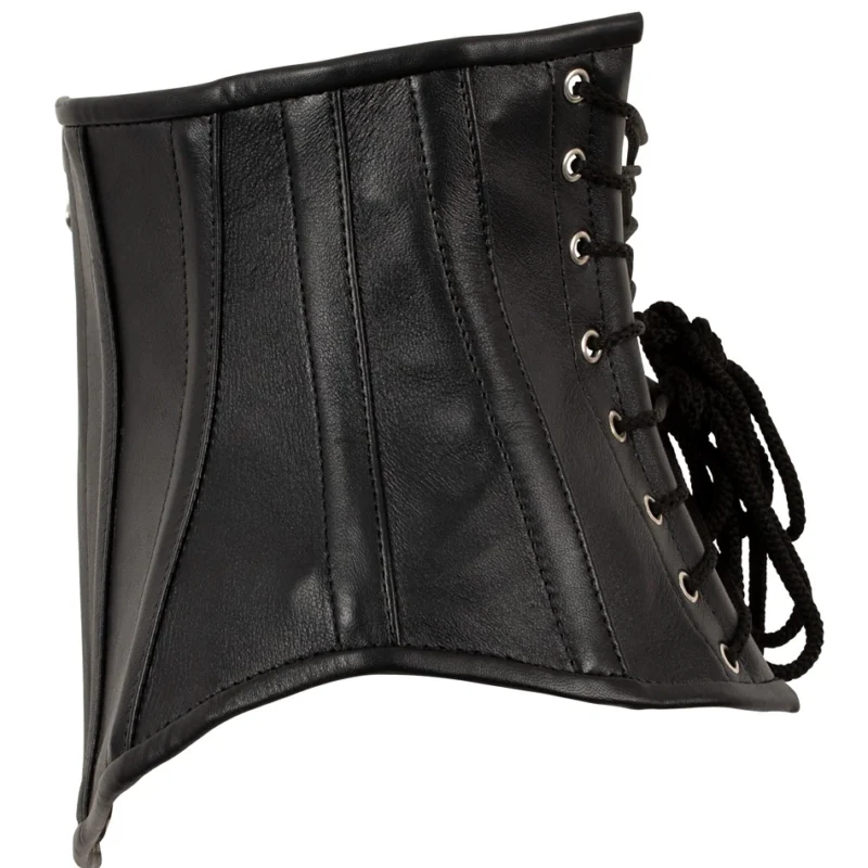 ZADO Leather Waist Cincher 66 cm - Black Lamb Nappa, Front Zip