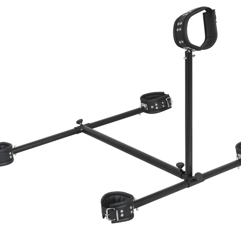 ZADO Adjustable Leather Floor Restraint System Black Split Leather