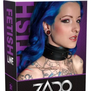 ZADO Leather Neck Collar S/M Adjustable Black 32-48cm