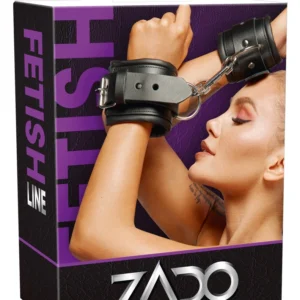 ZADO Leather Handcuffs Black Studio-Grade Cowhide 22 cm Adjustable