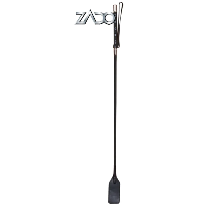ZADO Braided Leather Crop Black 69cm with Wrist Loop